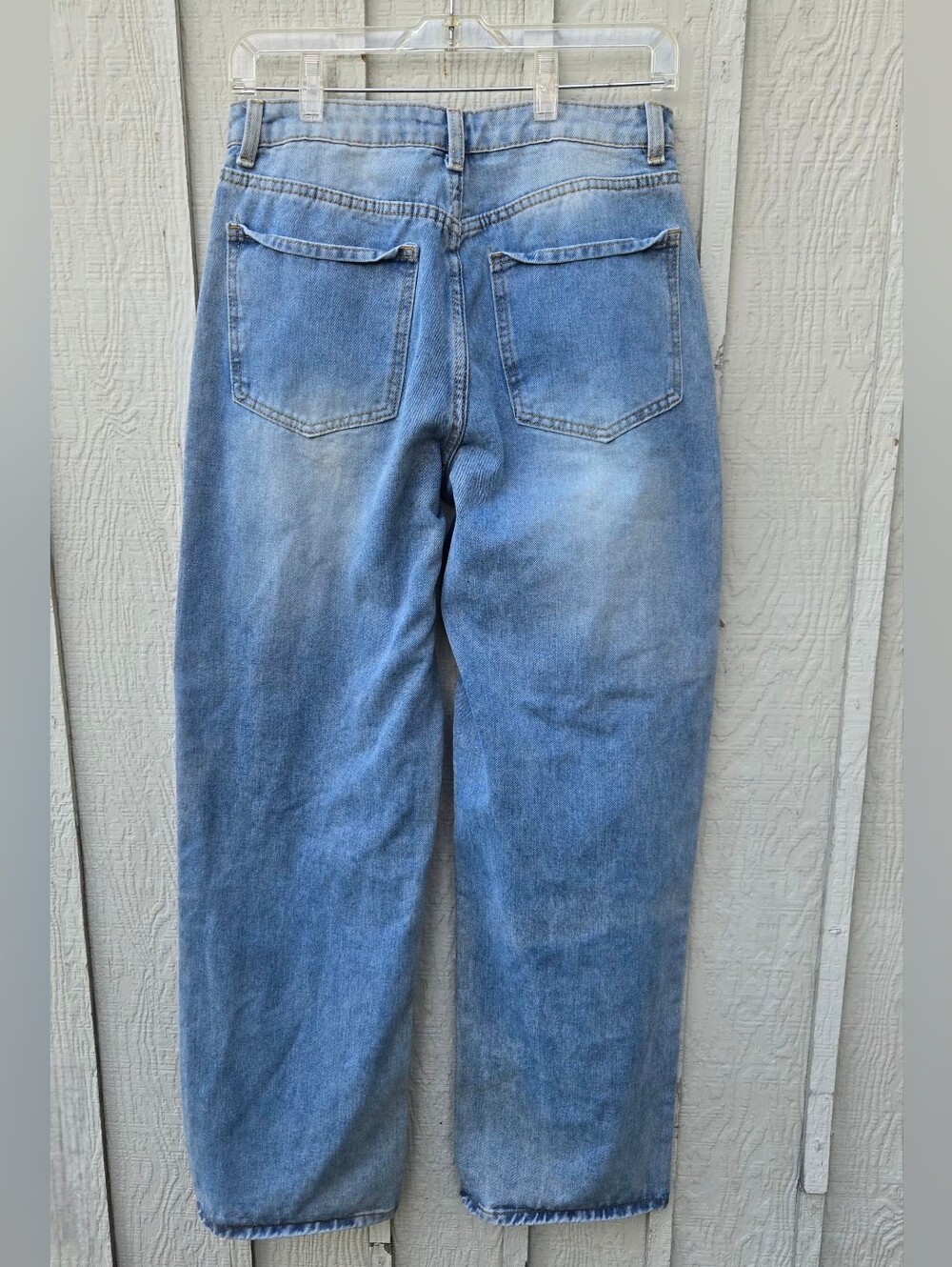 Cali 1850 Light Wash Floral Patchwork Straight Leg Jeans Size S / 28 - Picture 3 of 8